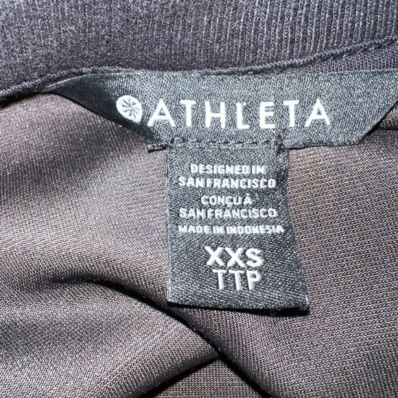 Athleta Womens Retroplush Velvet Crewneck Sweatshirt Black Snap Side size XXS - Picture 12 of 16